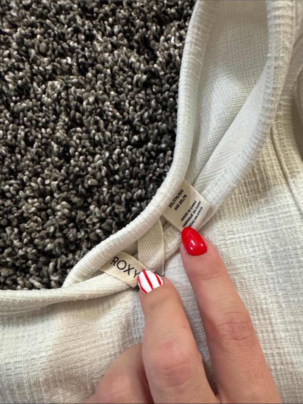 Roxy Cream Textured Scoop Neck Tank - Picture 2 of 3
